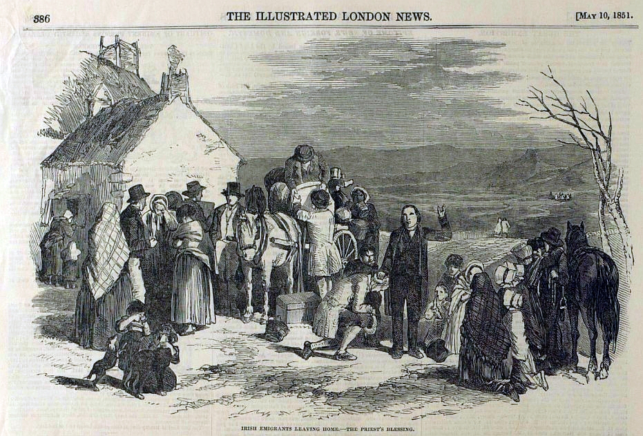 emigrants blessed by the priest